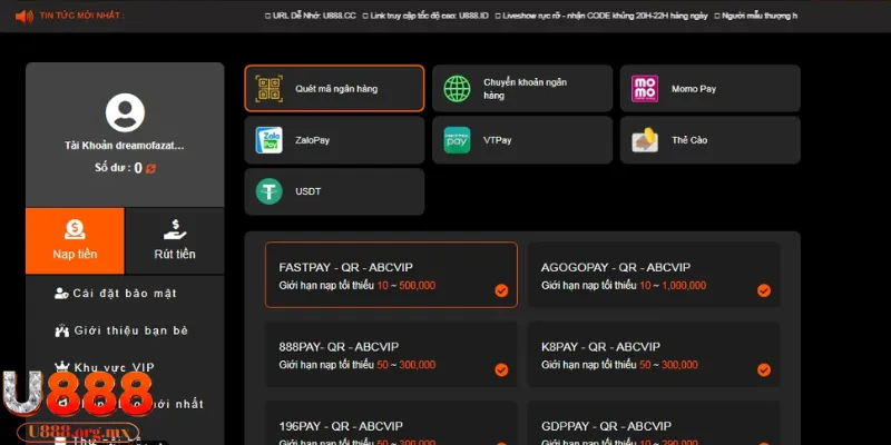 Nạp tiền vốn dùng để cược thể thao