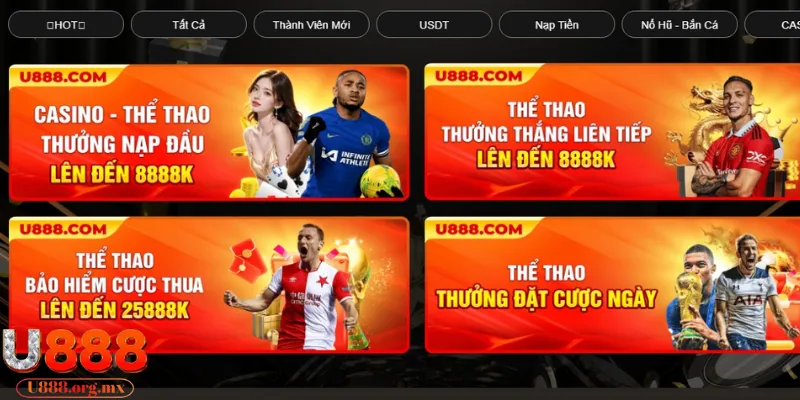 U888 tung nhiều sự kiện khuyến mãi chất